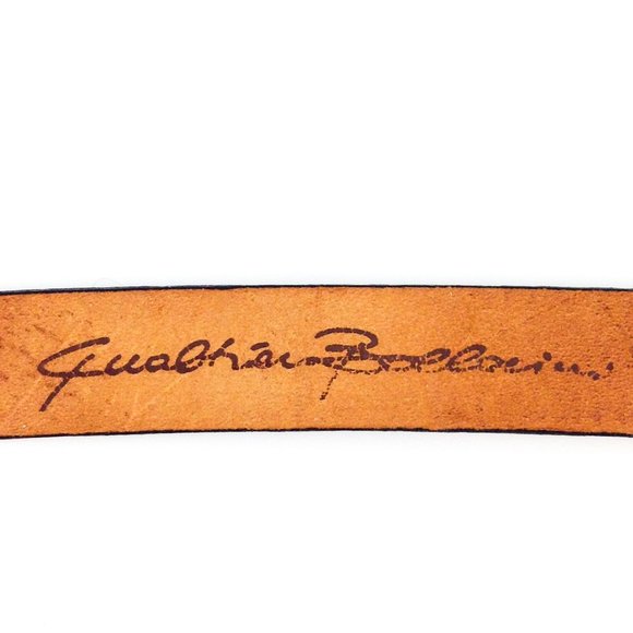 QUALHEIM BOLLORINI Leather Snakeskin Belt - Picture 6 of 12